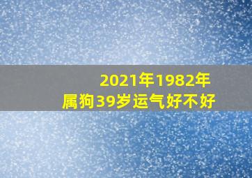 2021年1982年属狗39岁运气好不好