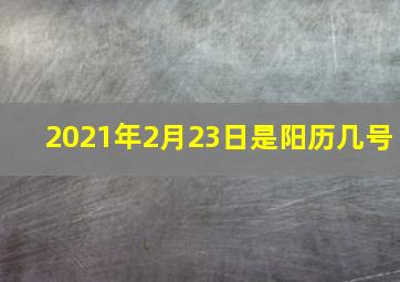 2021年2月23日是阳历几号