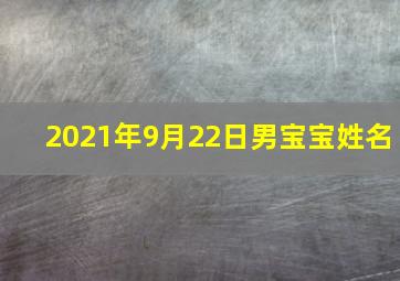 2021年9月22日男宝宝姓名