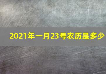 2021年一月23号农历是多少