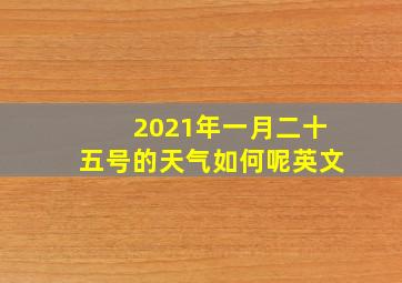 2021年一月二十五号的天气如何呢英文