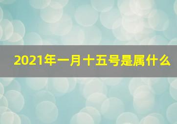 2021年一月十五号是属什么