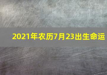 2021年农历7月23出生命运