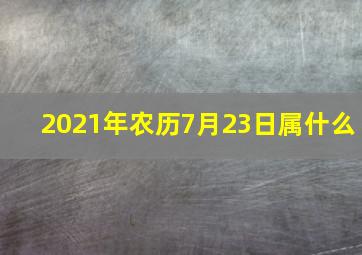 2021年农历7月23日属什么