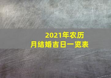 2021年农历月结婚吉日一览表