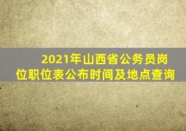 2021年山西省公务员岗位职位表公布时间及地点查询