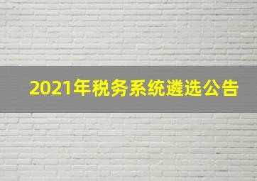 2021年税务系统遴选公告