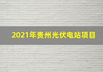 2021年贵州光伏电站项目