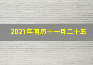 2021年阴历十一月二十五