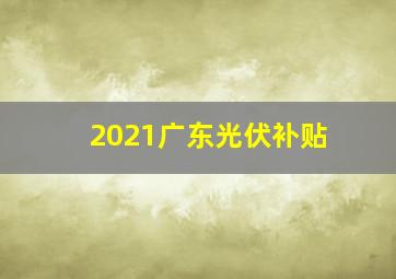 2021广东光伏补贴