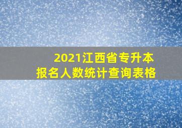 2021江西省专升本报名人数统计查询表格