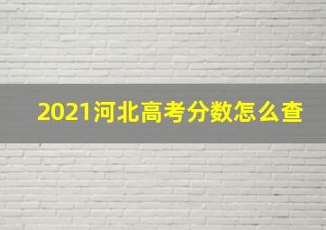 2021河北高考分数怎么查