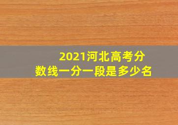 2021河北高考分数线一分一段是多少名