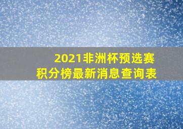 2021非洲杯预选赛积分榜最新消息查询表