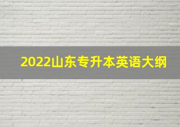 2022山东专升本英语大纲