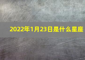 2022年1月23日是什么星座