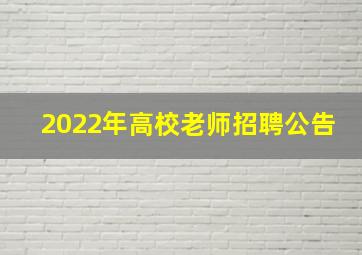 2022年高校老师招聘公告