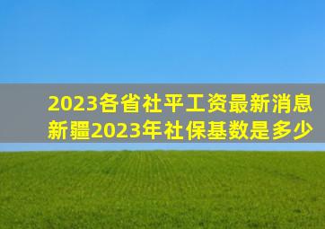 2023各省社平工资最新消息新疆2023年社保基数是多少