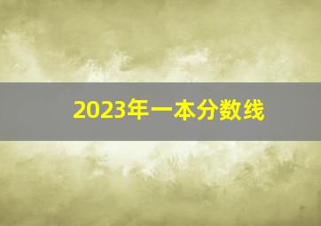 2023年一本分数线