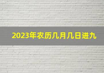 2023年农历几月几日进九