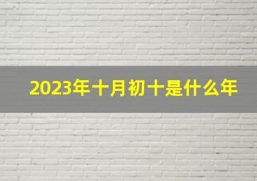 2023年十月初十是什么年