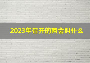 2023年召开的两会叫什么