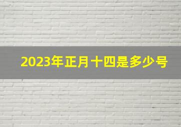 2023年正月十四是多少号