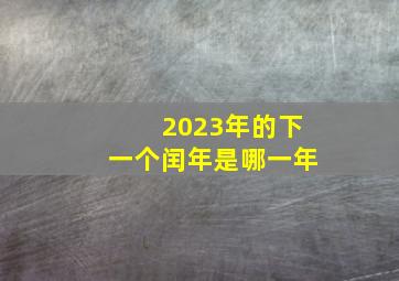 2023年的下一个闰年是哪一年