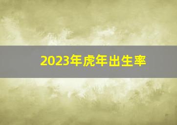 2023年虎年出生率