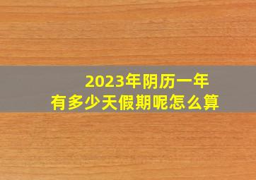 2023年阴历一年有多少天假期呢怎么算