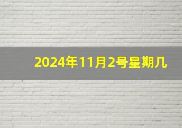 2024年11月2号星期几