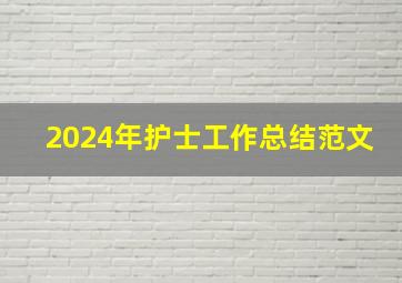 2024年护士工作总结范文