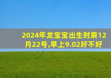 2024年龙宝宝出生时辰12月22号,早上9.02好不好