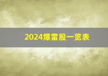 2024爆雷股一览表