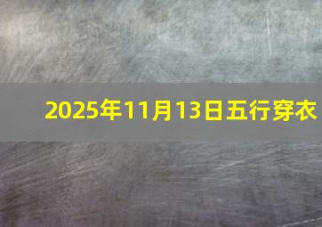 2025年11月13日五行穿衣