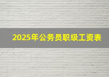 2025年公务员职级工资表