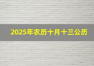 2025年农历十月十三公历