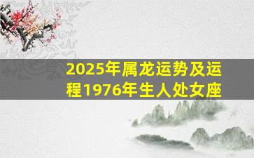 2025年属龙运势及运程1976年生人处女座