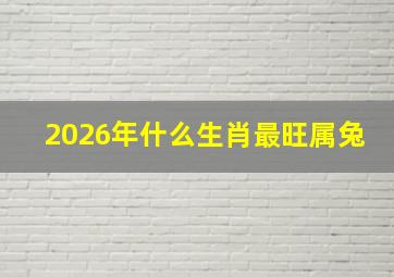 2026年什么生肖最旺属兔