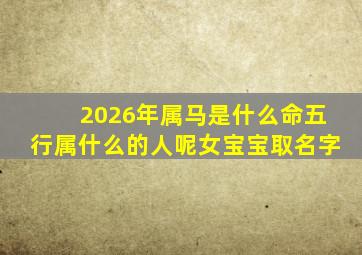 2026年属马是什么命五行属什么的人呢女宝宝取名字