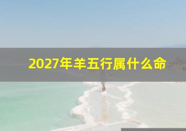 2027年羊五行属什么命