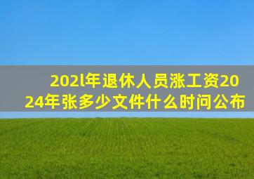 202l年退休人员涨工资2024年张多少文件什么时问公布