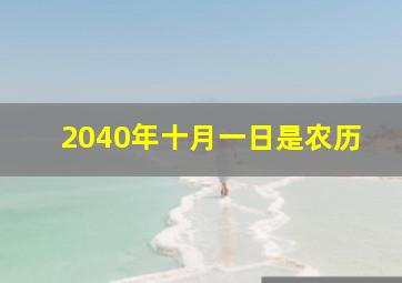 2040年十月一日是农历