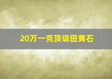 20万一克顶级田黄石