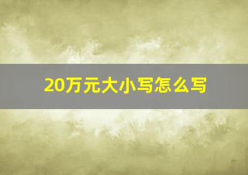 20万元大小写怎么写