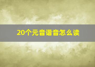 20个元音谐音怎么读