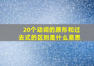 20个动词的原形和过去式的区别是什么意思