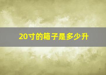 20寸的箱子是多少升