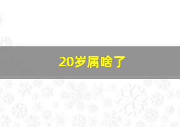 20岁属啥了