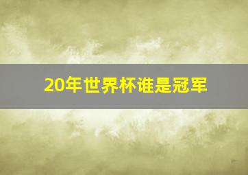 20年世界杯谁是冠军